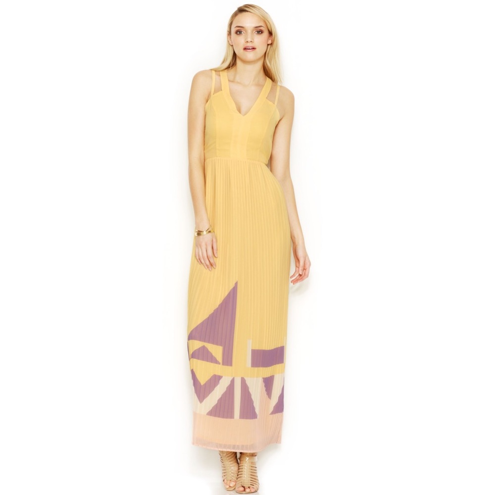 French Connection Size 4 Yellow Maxi Dress NWT